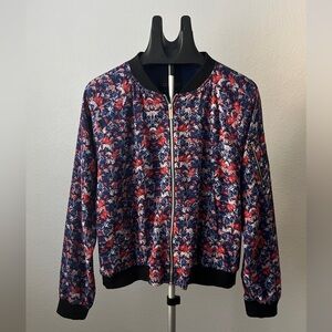 Sanctuary Floral Bomber Jacket - Red and Blue Size L